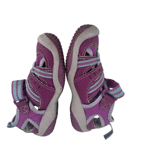Stride Rite Baby Petra Sandals US 5.5M Purple & Aqua Straps Leather Upper - Picture 2 of 10